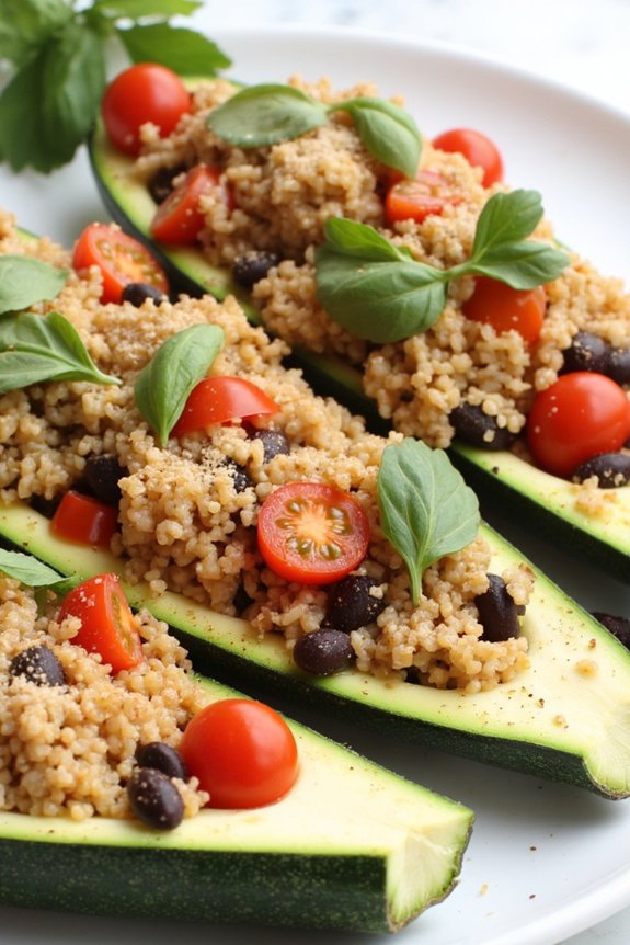 stuffed zucchini with quinoa