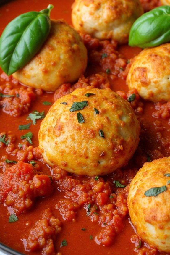 tofu meatballs in sauce