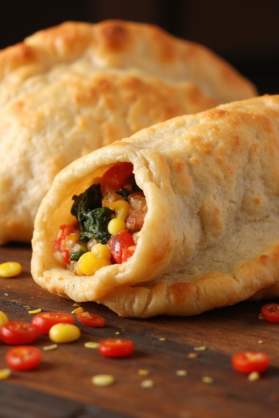 vegetable filled flaky pastries