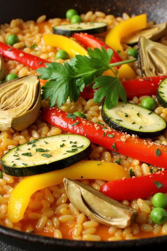 vegetarian saffron infused paella