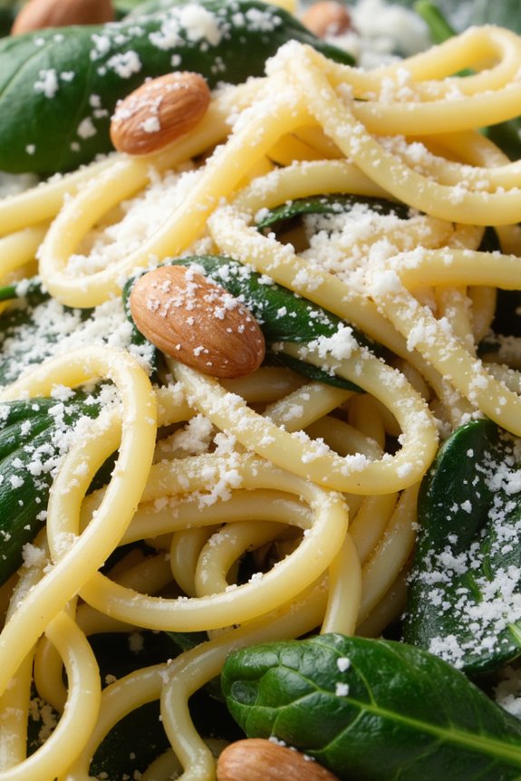 vermicelli spinach pine nuts