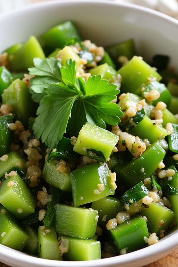 vibrant green pepper salsa