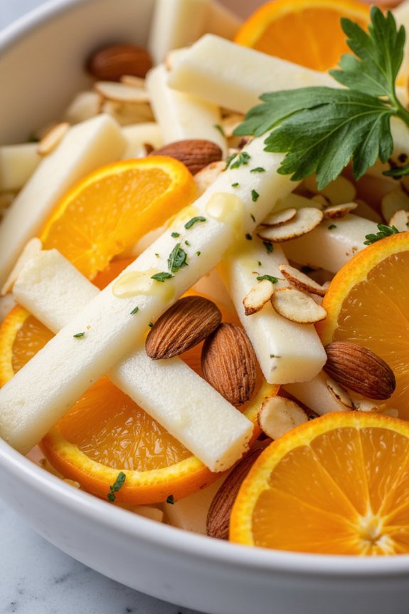 vibrant jicama orange tapas