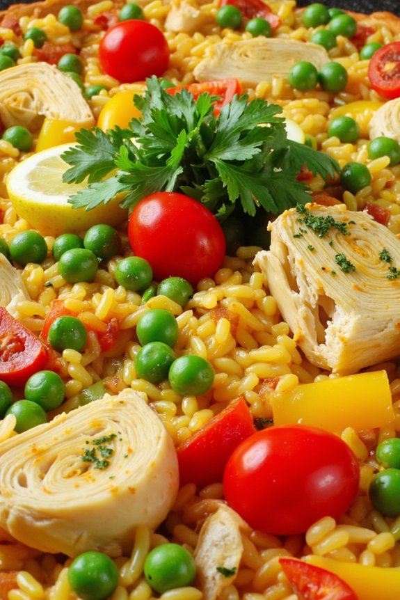 vibrant lemon herb paella