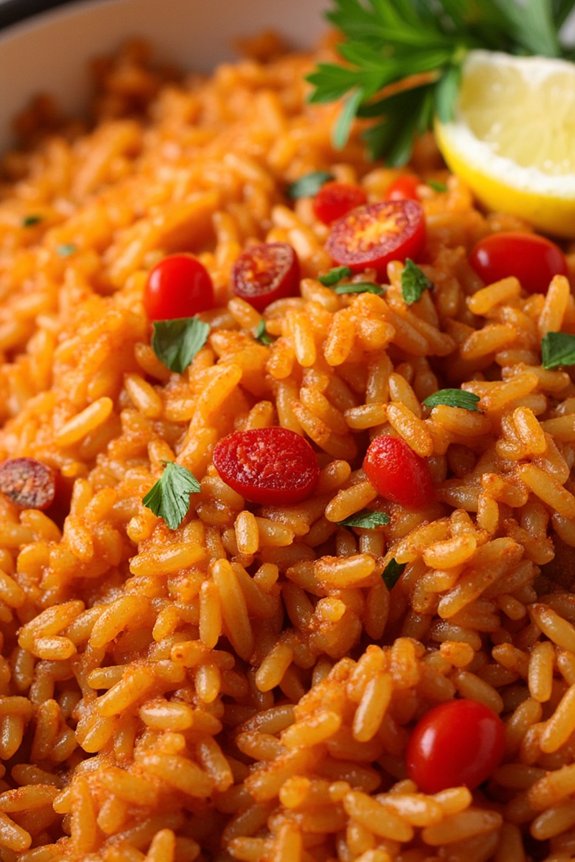 vibrant roasted red pepper rice