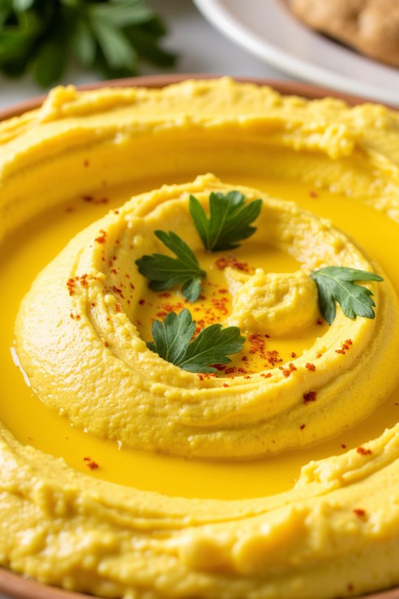 vibrant saffron lemon hummus