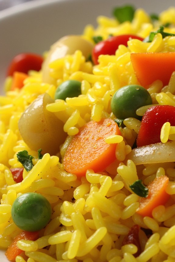 vibrant saffron vegetable rice