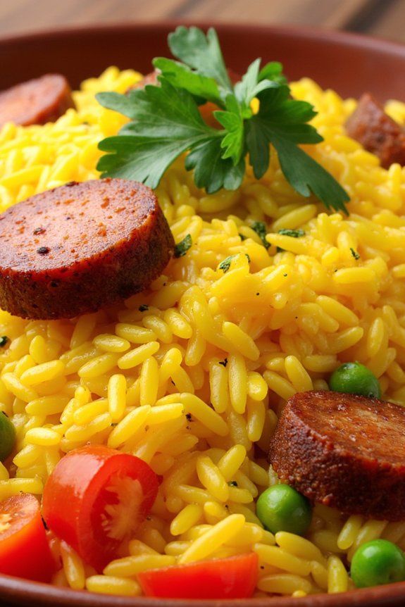 vibrant spanish rice dish