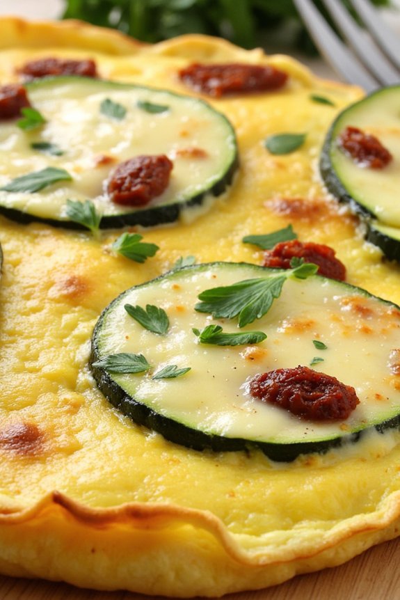 zucchini sun dried tomato omelette